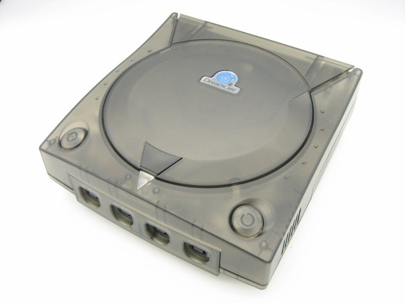 Sega Dreamcast PAL console with black transparent shell